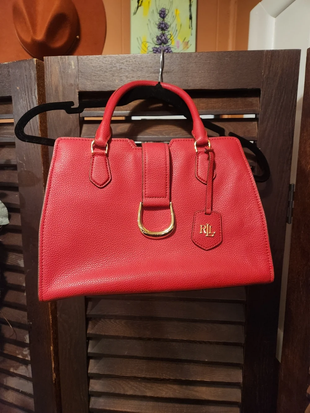 Ralph Lauren Red Leather Satchel - Structured Top-Handle Bag